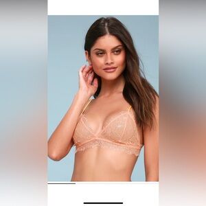 Free People Lace Bralette in Peach